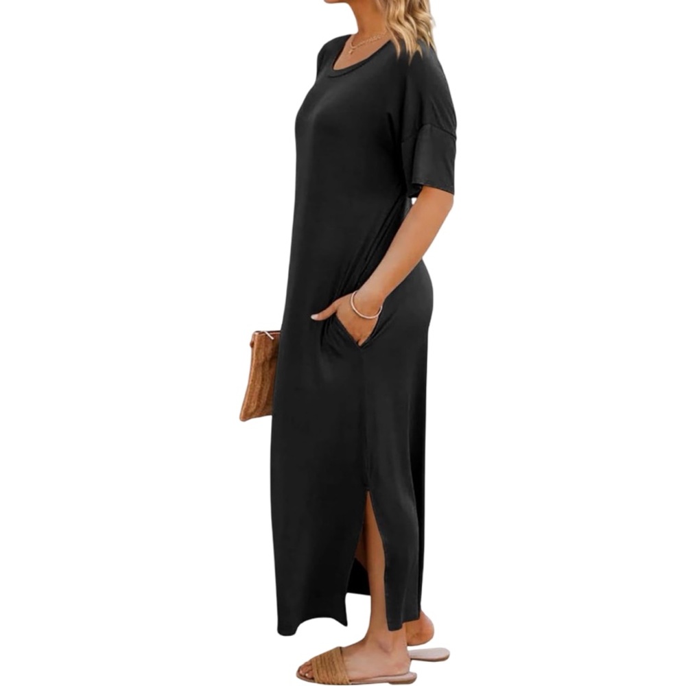 EUC Dyexces Short Sleeve Maxi Dress - Picture 4 of 12
